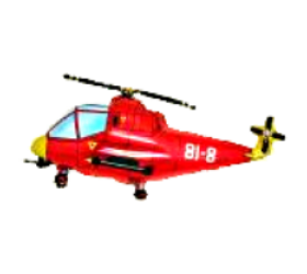 Balón Vrtuľník červený