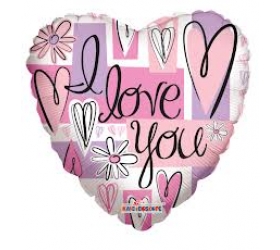 Balón I love you pastelové
