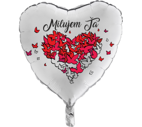 Balón Milujem Ťa strieborný