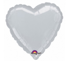 Balón Srdce 45 cm strieborné