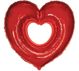 Balón Srdce deravé červené