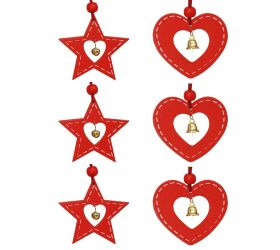 Záves 3ks srdce / hviezda