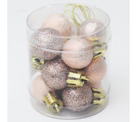 Gule vianočné 2cm 12ks champagne