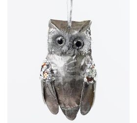 Sova tmavá šedá 16cm