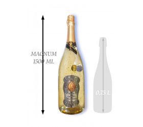 60  rokov  Zlaté šumivé 1,5 L Narodeniny kovová etiketa