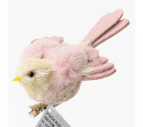 Vtáčik ružový clip 10x11cm