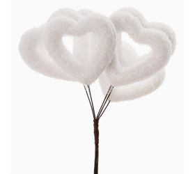 Zápich biele srdiečka zamrz . 15cm