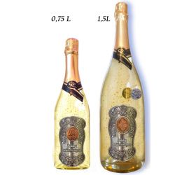 Ajándék palack - (0-90) év Arany habzóbor - Születésnap fém címke