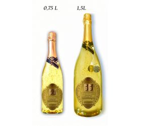 Ajándék palack - (0-99) év Arany habzóbor - Születésnap fémes címke