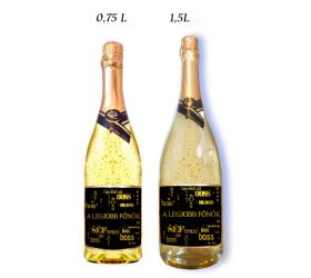 Ajándék palack A legjobb főnök - Arannyal dúsított habzóbor