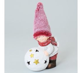 Deti keramika so snehovou guľou LED 15 . 5x10x24cm