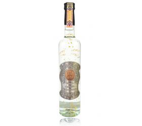 Darčeková fľaša - vodka (borovička) so zlatom narodeniny kovová etiketa (0-90)