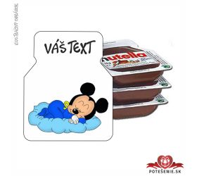 Mini Nutella na krstiny, mickey na obláčiku