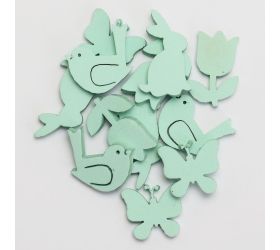 Motýľ / vták / zajac / kvet 3/3/4/3,5cm bledomodrá