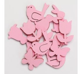 Motýľ / vták / zajac / kvet 3/3/4/3,5cm ružová