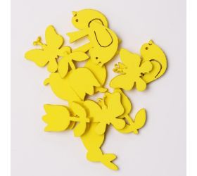 Motýľ / vták / zajac / kvet 3/3/4/3,5cm žltá