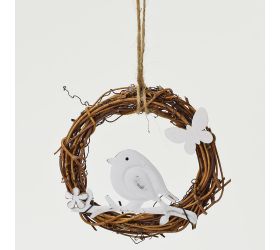 Vtáčik kov záves natur 10x19