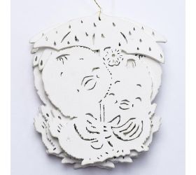 Výrez kačičky dáždnik drevo biela 10cm