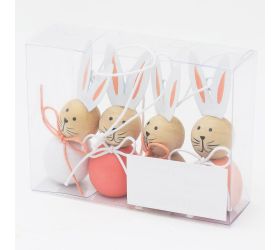 Sada drevených zajačikov: Veselá jarná dekorácia
