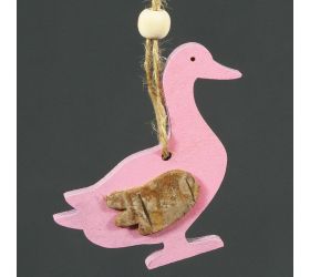Drevená závesná hus: Jemná dekorácia 7 cm
