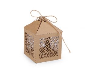 Papierová krabička natural -  kvety