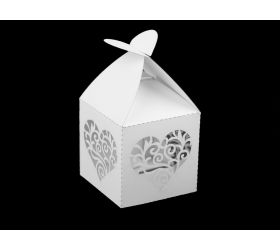 Papierová krabička svadobná - srdce 