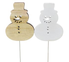 Zápich vian.snehuliak biely výrez-vzor s/8 35x8cm