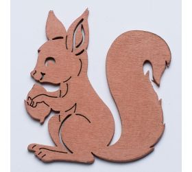 Výrez veverička s/8 7cm hnedá