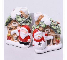 Domček santa led keram.