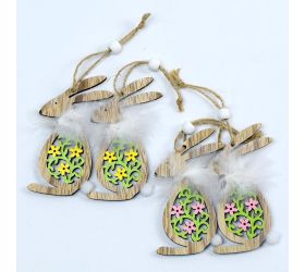 Zajac záves drevo s/2 mix f 5.5x10cm