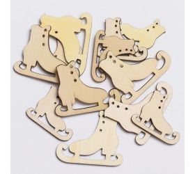 Drevené korčule natural s/12 4,5x3,1cm 3,5x2,8cm