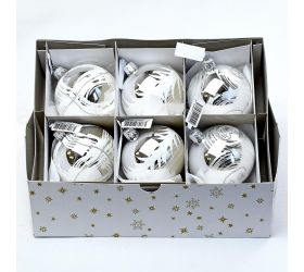 Vian. guľa strieborná 7cm mix 3vzorov /103