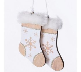 Drevené ponožky natural záves 11x7cm