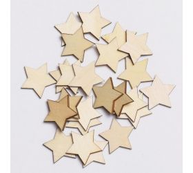 Drevené hviezdičky natural s/24 2,6cm