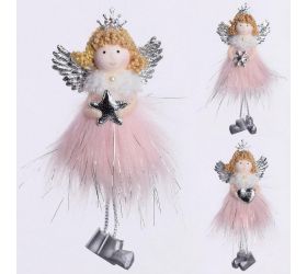 Anjel záves 19cm mix 3 ružový