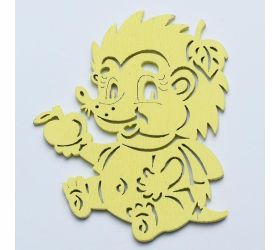 Výrez ježko s/6 8cm žltý