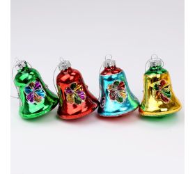 Zvonček sklo mix vzorov 7,3x6cm
