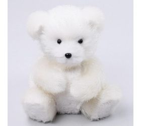 Medveď sediaci biel. 7x15x18cm