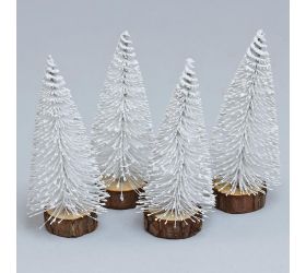 Vian.stromček biela glit. na pni 10cm s/4