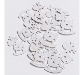 Drevený jeleň biela 17x6x0,3 s/12