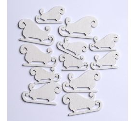 Drevené sane biele s/12 4,5x2,6cm 3,5x2cm