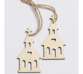 Drevený kostol natural s/2 záves 4x8cm