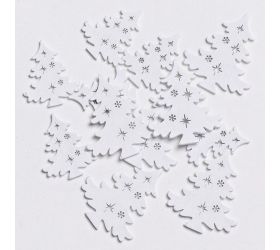 Drevené stromčeky biele s/12 3,9x4,5cm 3x3,5cm