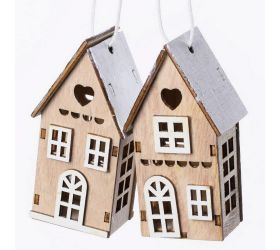 Drevené domčeky natural s/2 4x3x7,5cm