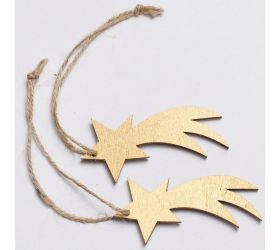 Drevená kométa zlatá 8x4x0,5 s/2