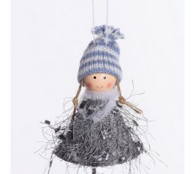 Záves anjel 11cm sivý