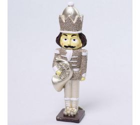 Vojačik+trúbka zlatý polyres 5,5x4x20cm