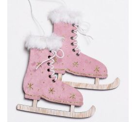 Záves korčule drevo s/2 10cm ružové