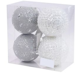 Gule vian. plast s/4 10cm strieb+biele mix2