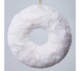 Veniec biely záves 24cm